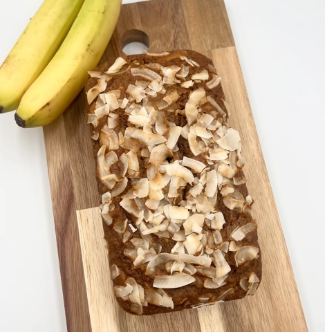 Ccconut shavings banana bread